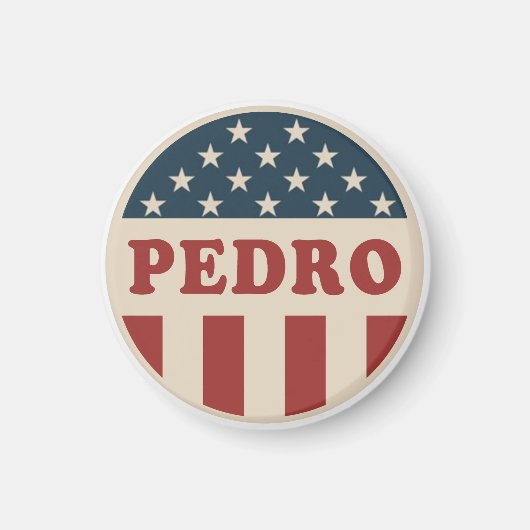 Aimant Vote pour Pedro Classic Retro American Voter Butto (Devant)