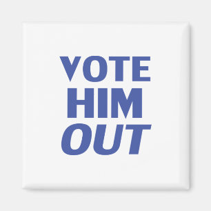 Aimant Votez-le blanc bleu moderne typographie audacieuse