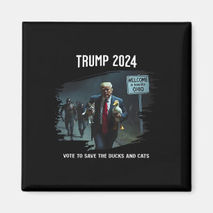 Aimant Votez pour sauver le canard et les chats Trump pré