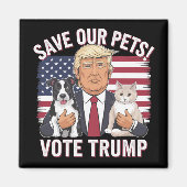Aimant Votez Trump Sauvez Nos Animaux Chats Chiens 2024 E (Devant)