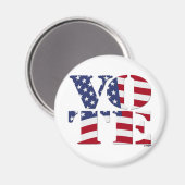 Aimant VOTEZ "V O T E" avec DRAPEAU DES ÉTATS-UNIS (Recto/Verso)