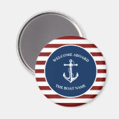 Aimant Votre Ancre de nom de bateau (Recto/Verso)