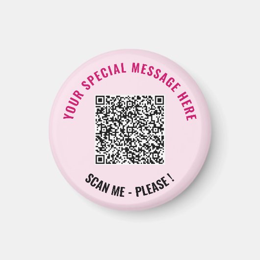 Aimant Votre code QR et l'aimant de texte personnalisé Ch (Devant)