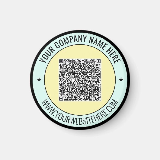 Aimant Votre code QR et votre Modèle d'aimants texte pers (Devant)