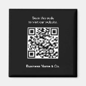 Aimant Votre code QR noir blanc promotionnel (Devant)