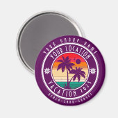 Aimant Votre emplacement Vacances Nom de groupe personnal (Recto/Verso)