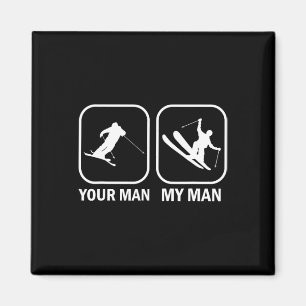 Aimant Votre Homme Mon Homme Drôle Biathlète Ski Tirer Sp