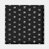 Aimant Votre logo | 3 Logo Motif Design modifiable noir (Devant)