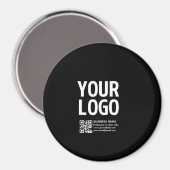 Aimant Votre logo avec code QR et texte modifiables (Recto/Verso)