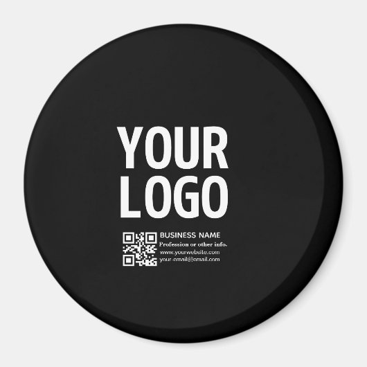 Aimant Votre logo avec code QR et texte modifiables (Devant)