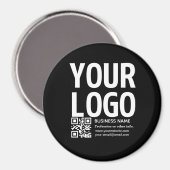 Aimant Votre logo avec code QR et texte modifiables (Recto/Verso)