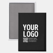 Aimant Votre logo avec code QR et texte modifiables (Recto/Verso)