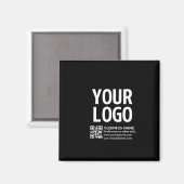 Aimant Votre logo avec code QR et texte modifiables (Recto/Verso)