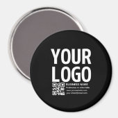 Aimant Votre logo avec code QR et texte modifiables (Recto/Verso)
