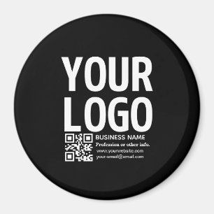 Aimant Votre logo avec code QR et texte modifiables