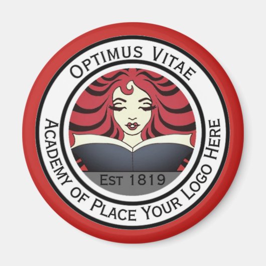 Aimant Votre Logo D'Affaires Rond Ici. Promotionnel (Devant)