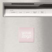 Aimant Votre logo & Élégant Ombré Rose Moderne (In Situ (Lave-vaisselle))