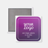 Aimant Votre logo et lumière élégante à Ombre violet fonc (Recto/Verso)