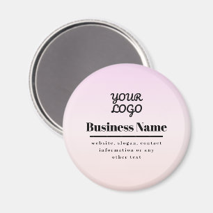Aimant Votre logo et texte Ombré rose et pêche