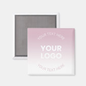Aimant Votre logo | Moderne Dusty Rose & Blanc Ombre (Recto/Verso)