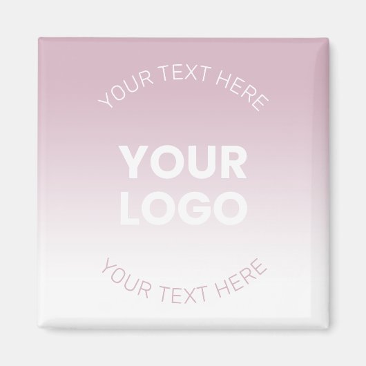 Aimant Votre logo | Moderne Dusty Rose & Blanc Ombre (Devant)