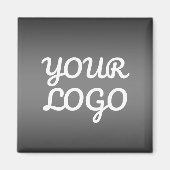 Aimant Votre logo & Moderne Simple Ombre | Gris foncé (Devant)