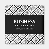Aimant Votre logo Motif et nom commercial modifiable (Devant)