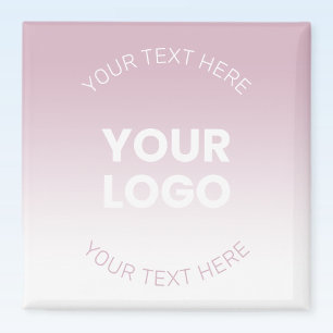 Aimant Votre logo Ombré moderne rose poussiéreux et bla