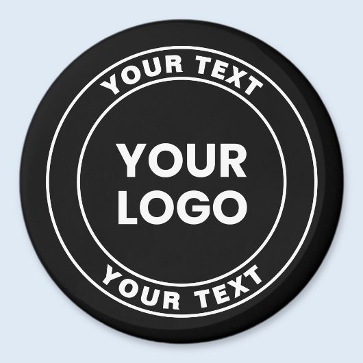 Aimant Votre logo téléchargé + texte circulaire gras 
