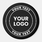 Aimant Votre logo téléchargé + texte circulaire gras  (Devant)