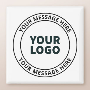 Aimant Votre logo téléchargé + texte circulaire modifiabl