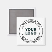 Aimant Votre logo téléchargé + texte circulaire modifiabl (Recto/Verso)
