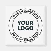 Aimant Votre logo téléchargé + texte circulaire modifiabl (Devant)
