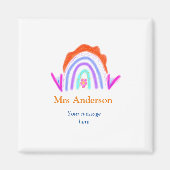 Aimant Votre message e ajouter nom de texte rainbow profe (Devant)