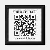 Aimant Votre nom d'entreprise et code QR modifiable (Devant)