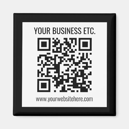 Aimant Votre nom d'entreprise et votre code QR modifié (Devant)