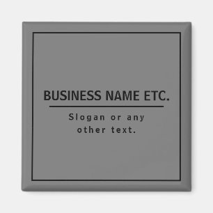 Aimant Votre nom d'entreprise ou marque etc. Gris foncé e