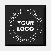 Aimant Votre propre logo et message modifiable Merci (Devant)