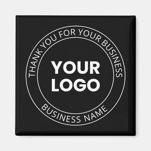 Aimant Votre propre logo et message modifiable Merci (Devant)
