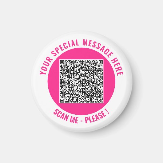 Aimant Votre texte personnalisé pour le scan du code QR M (Devant)