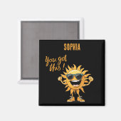 Aimant Vous Avez Ce Soleil-Drôle-Souriant avec Lunettes d (Recto/Verso)