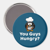 Aimant Vous Avez Faim ? Pingouin de la partie grillante (Recto/Verso)