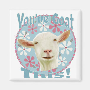 Aimant Vous avez pris ça ! Encourager la chèvre rose et b