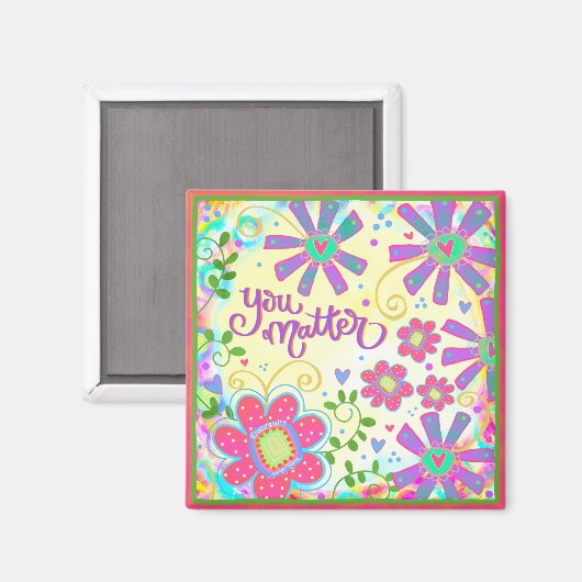 Aimant Vous Comptez Inspirivity Amusants Flore tendance E (Recto/Verso)