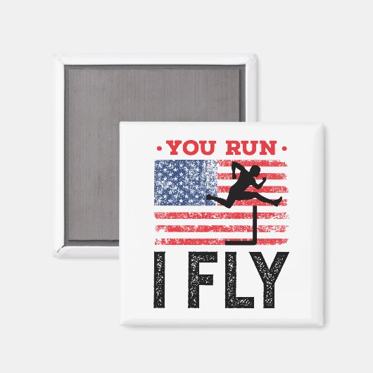 Aimant Vous courez I Flly Track et Field Hurdles Hurdler (Recto/Verso)