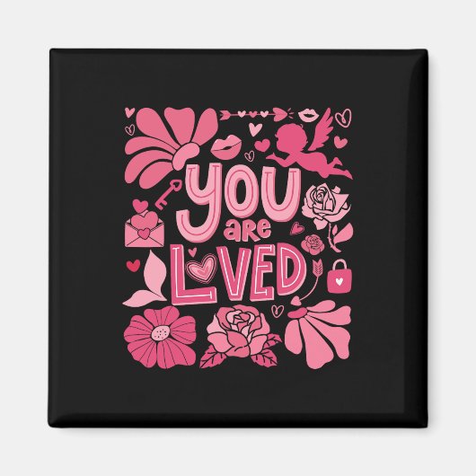 Aimant Vous êtes aimé Boho Saint-Valentin Floral Fête de  (Devant)