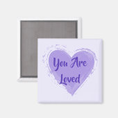 Aimant "Vous êtes aimés" Coeur pourpre (Recto/Verso)
