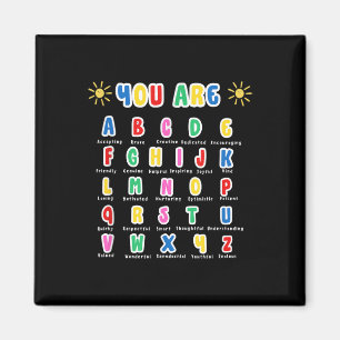 Aimant Vous êtes des lettres colorées Alphabet Apprendre
