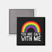 Aimant Vous Êtes En Sécurité Avec Moi Le Mois De La Fiert (Recto/Verso)