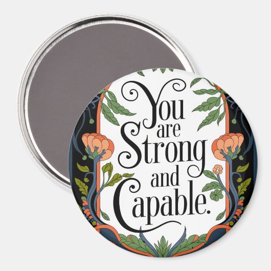 Aimant Vous êtes fort et capable Citation Inspirationnell (Recto/Verso)